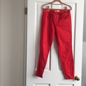Madewell red skinny ankle pants